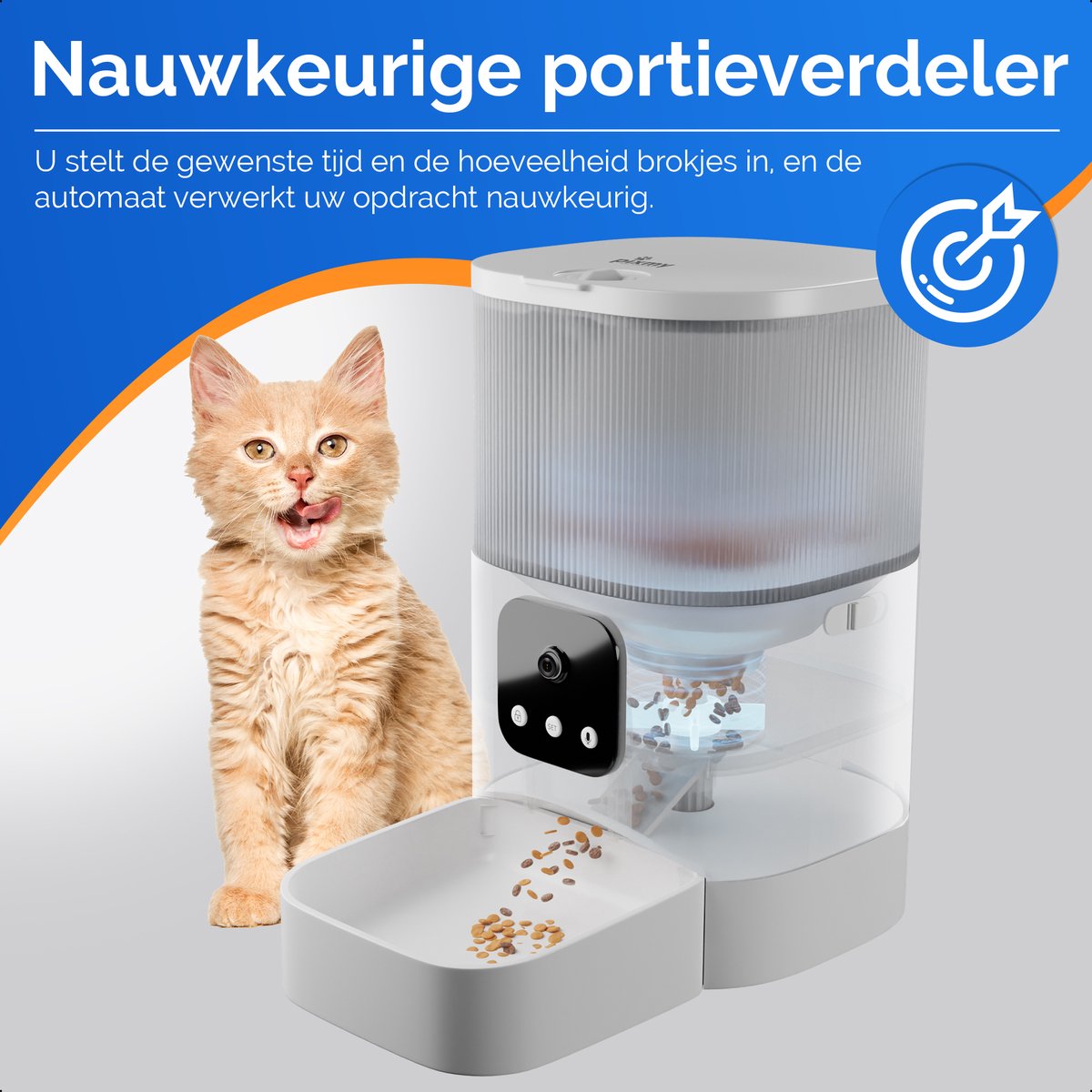 Afbeelding 2 van PIXMY - Smart SPIDV2.4GHz+5GHz - Automatische Voerbak Kat - Voerautomaat Kat - Met App, HD Camera - Model 1