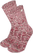 Apollo - Huissokken Dames - Natural Wol - Paars - Maat 35/38 - Wollen sokken dames