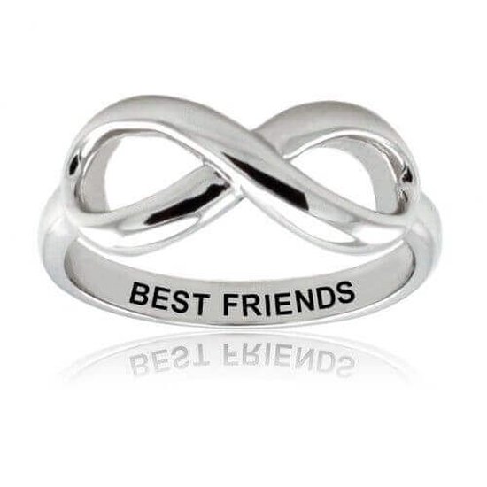Bague de l'amitié Infinity Best Friends BFF Argent bol