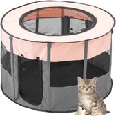 Clôture ronde pliable pour parc pour animaux de compagnie portable pour Clôture intérieur/extérieur (Gris- S) [Classe énergétique A]