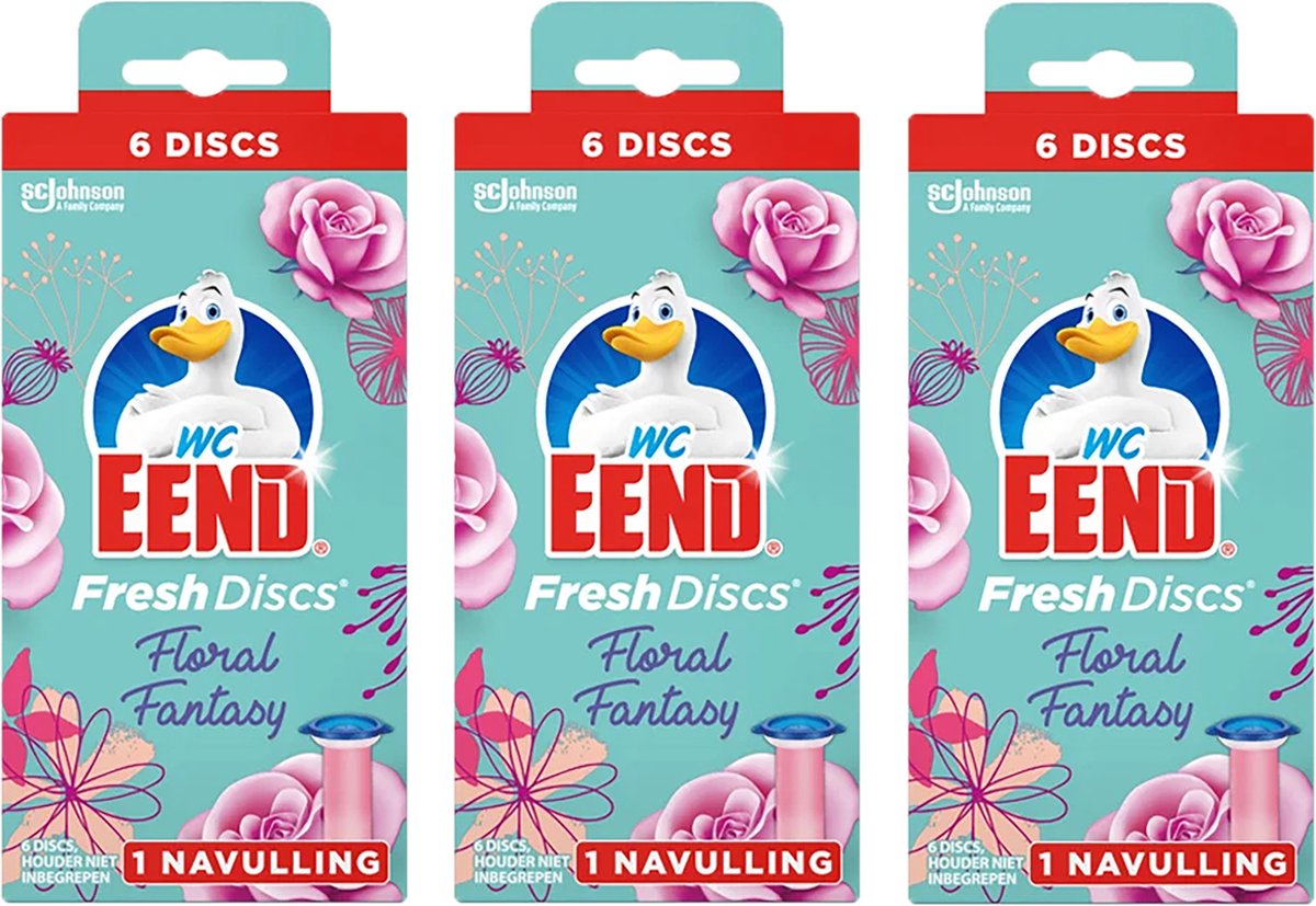 Goedkoopste Wc eend Fresh Discs Floral Fantasy navulling 3 x 36ml