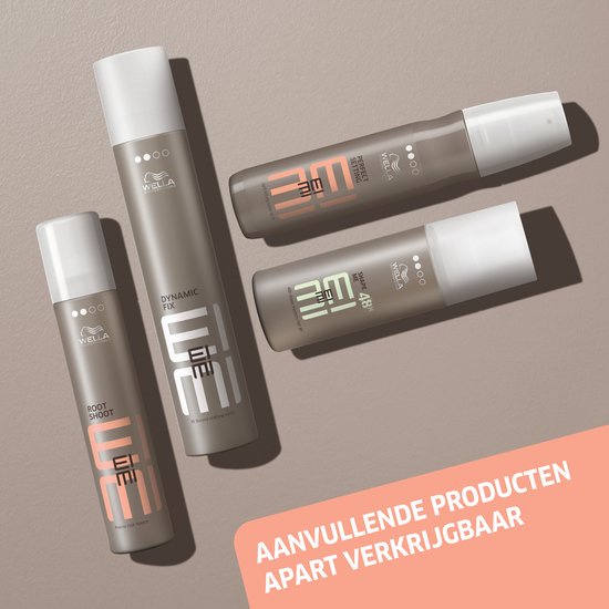 Vier spuitbussen van Wella EIMI: Root Shoot, Dynamic Fix en Super 48h.