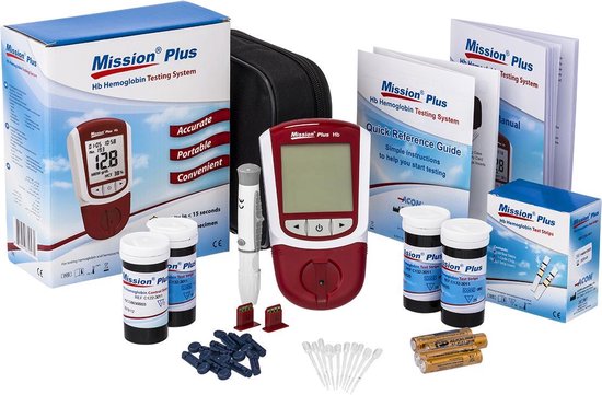 Mission Plus Hb Hemoglobin Meter Start Pakket Basic (incl. 10 strips) |  bol.com