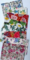 Pakket 8 lapjes stof - hart - bloem - verschillende designs - quilt - patchwork - naaien - stoffen