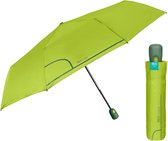 Vouwparaplu Groen voor Dames - Automatische Open en Dicht Opvouwbare Paraplu Effen Kleur - Bestendige Compacte Reisparaplu Windbestendig Opvouwbaar - Diameter 98 cm - Perletti (Lichtgroen)