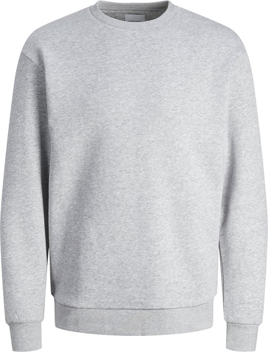 JACK & JONES Bradley sweat Crew Regular Fit - Sweat-shirt col rond en coton mélangé pour homme - gris clair mélangé - Taille : XXL