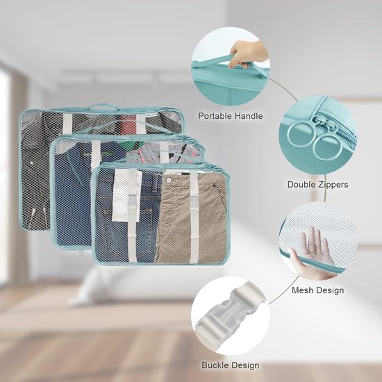Koffer-organizer, Reisorganizer, Toilettas, Schoenenzak, Een Set Van 9 Stuks Verkrijgbaar Voor Gezinnen Zakenreizen Waterdichte Verpakking Voor Kleding Cosmetica
