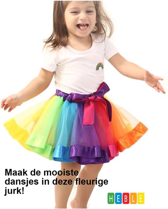 Kinderfeestjes: 5-7 Jaar Meisjes Tutu Party Dance in Regenboog Kleuren - van Heble®