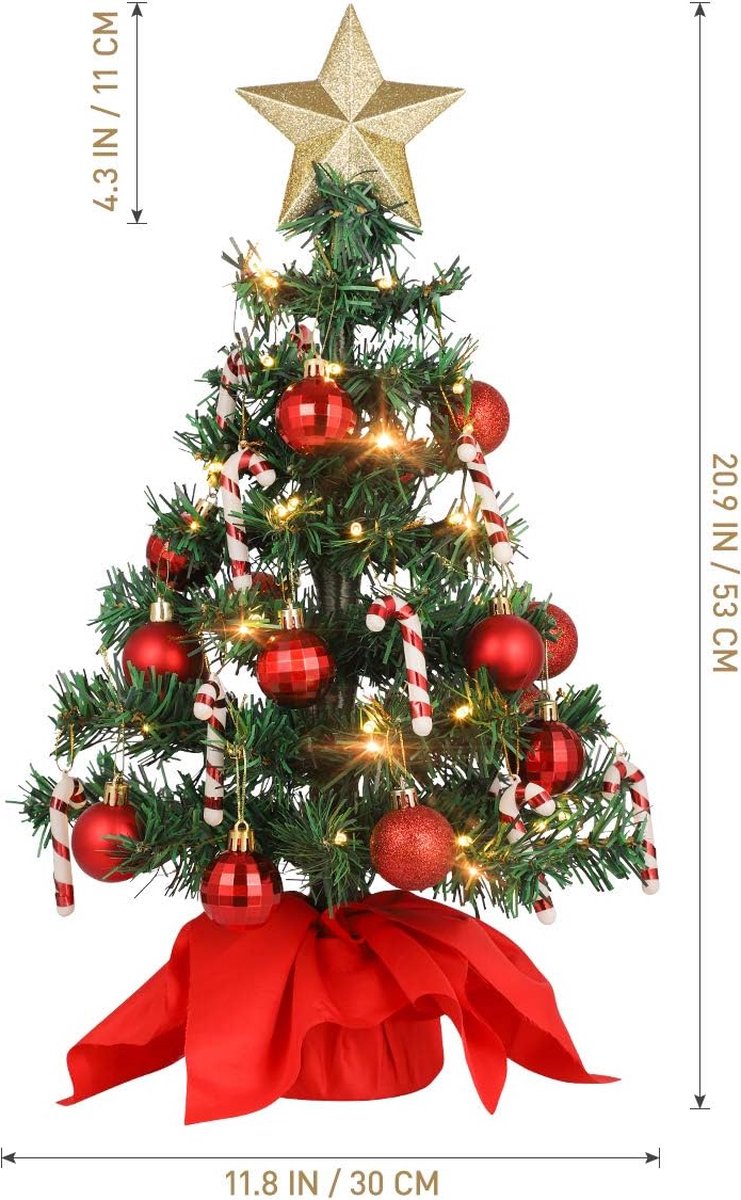 Sapin de Noël Artificiel 53cm avec 8 LED Blanc Chaud à Piles –