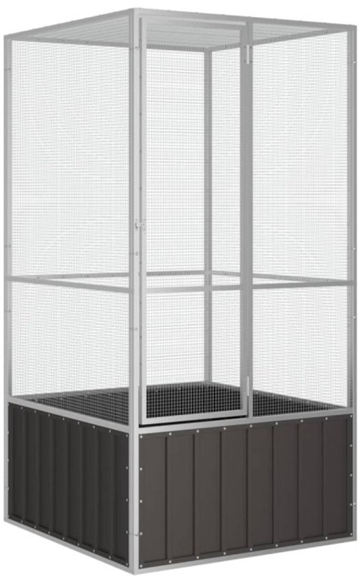 Vogelkooi 111X107X211,5 Cm Gegalvaniseerd Staal Grijs