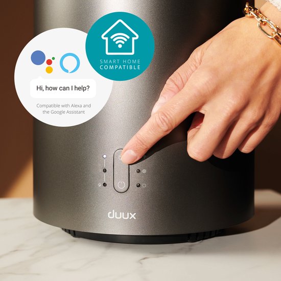 Duux Threesixty 2 Smart Elektrische Kachel - Keramische Kachel - 800/1200/1800 Watt Verwarming met Thermostaat - Grijs