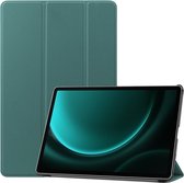 Tri-Fold Book Case met Wake/Sleep - Geschikt voor Samsung Galaxy Tab S9 FE Plus Hoesje - Groen