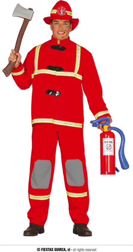 Fiestas Guirca - Kostuum brandweerman - maat M | bol