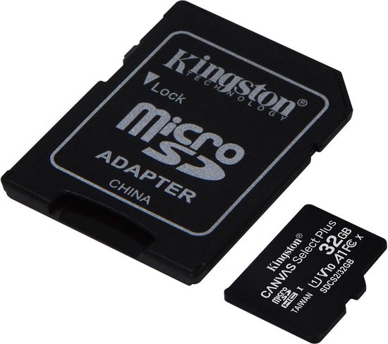 Kingston 32GB microSDHC Class 10 UHS-I + SD Adapter - Kingston