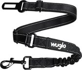 30-95 cm Wuglo hondengordel - Auto harnas voor honden met sterk elastiek - Duurzame & veilige veiligheidsgordel hond met clip - Universeel autoharnas voor honden (zwart)