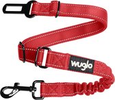 30-95 cm Wuglo hondengordel - Auto harnas voor honden met sterk elastiek - Duurzame & veilige veiligheidsgordel hond met clip - Universeel autoharnas voor honden (rood)