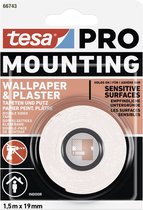 tesa Mounting PRO Tapete & Putz 66743-00000-00 Montagetape Wit (l x b) 1.5 m x 19 mm 1 stuk(s)