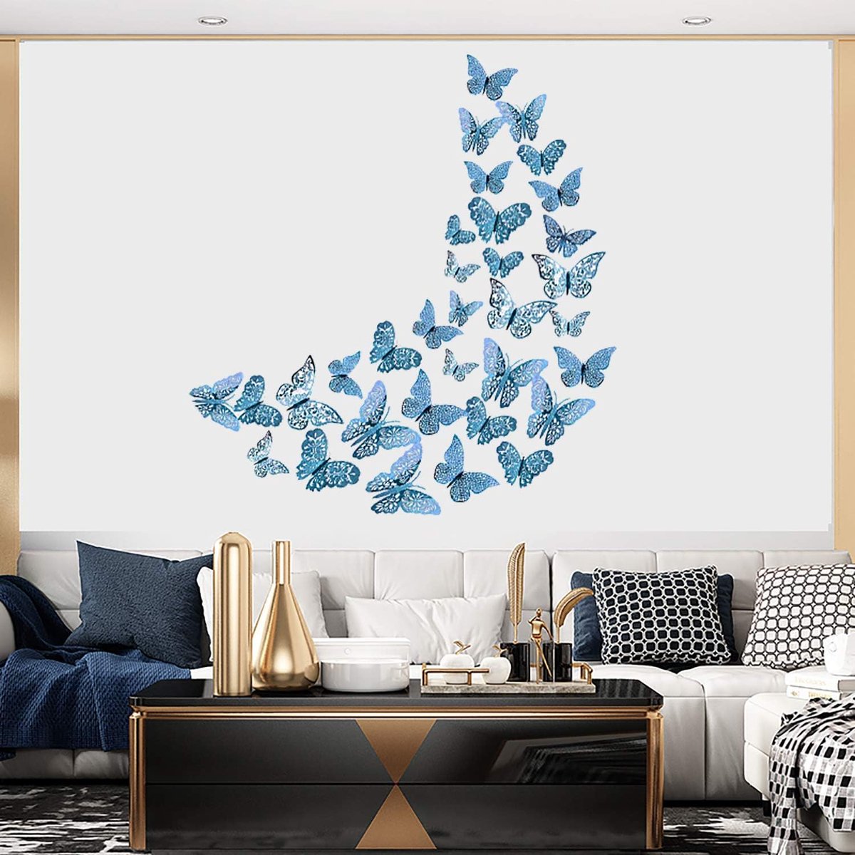 36 stuks donkergrijze 3D vlinder muurstickers, metallic kunststicker, vlinder muurstickers voor huisdecoratie vlinders koelkaststicker kamerdecoratie feest bruiloft decor