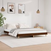 The Living Store Bedframe - Bruineiken - 203 x 203 x 20 cm - Multiplex lattenbodem