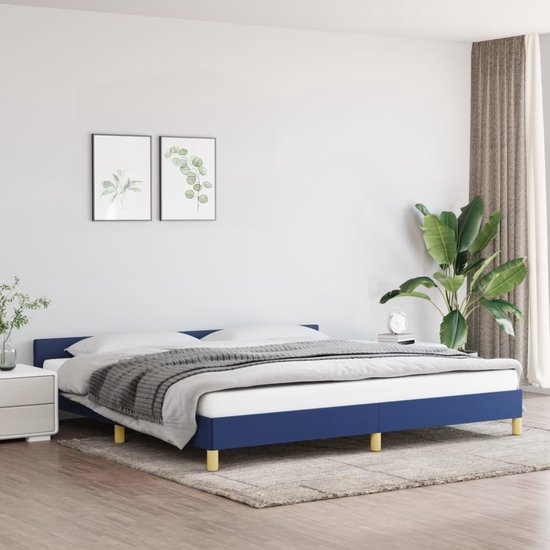 The Living Store Bedframe - geniet van een goede nachtrust - bedden - Afmetingen- 203 x 206 x 50 cm - Kleur- blauw