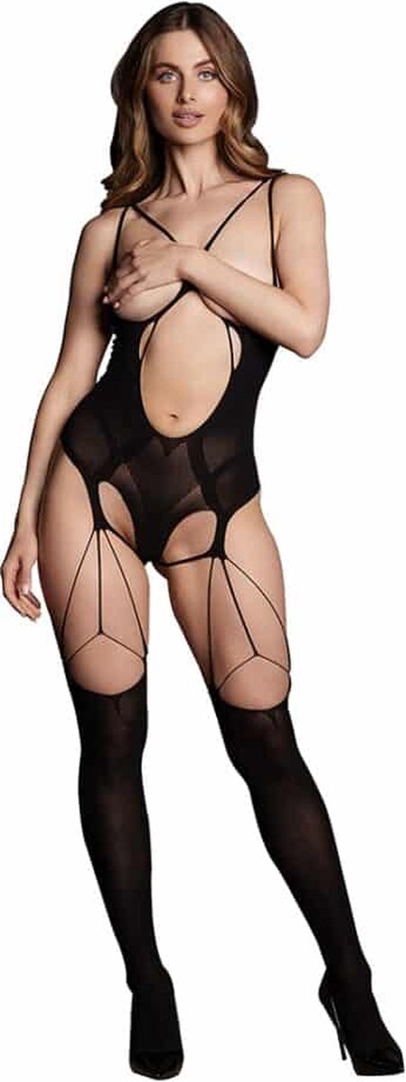 Shots - Le Désir Elara VII - Bodystocking met Open Cups - One Size black One Size