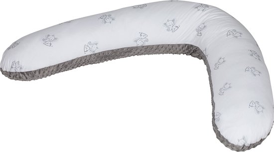 Voedingskussen - Bubaba by FreeON - Body/Relax Pillow - Zwangerschapskussen - Voedingskussen met wasbare hoes (170x35cm) - Grey Elephant
