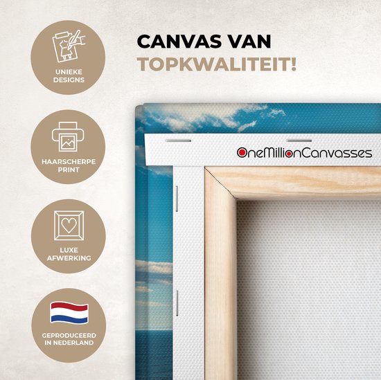 Tableau sur toile Bateau - Water - Mer - Navigation - Montagnes - Soleil - Maritime - 180x120 cm - Décoration murale XXL