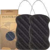 Banbu Konjac Spons - Zwarte Ovale Konjac Spons - Huidverzorging - Natuurlijke Spons - Beauty Accessoires