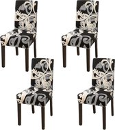 Stoelhoezen Set van 4 stretch stoelhoezen voor eetkamerstoelen, afneembare wasbare stoelen bescherming decoratie stoelhoes voor thuis, keuken, hotel, restaurant, banket, bruiloft, feest