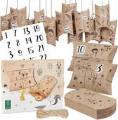 Adventskalender om te vullen: DIY adventskalender 2023 – kleine papieren zakjes met cijfers – adventskalender zelf knutselen – cadeauset