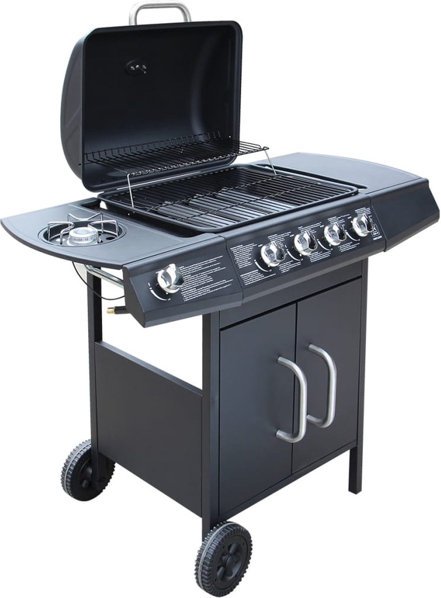 The Living Store Gasbarbecue - Zwart - 104 x 55.4 x 97.7 cm - 9.7 kW - Inclusief BBQ hoes