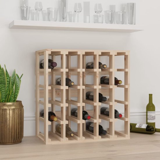 Casier à vin The Living Store - Bois de pin Massief - 58,5 x 33 x 60,5 cm -  Capacité... | bol.com