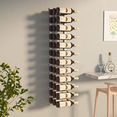 The Living Store Wijnrek - 30.5 x 2.5 x 116 cm - wit ijzeren wijnopslag