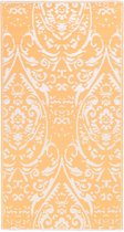 Bol.com The Living Store Tuintapijt - Jacquard - 80 x 150 cm - Oranje en wit - PP materiaal aanbieding