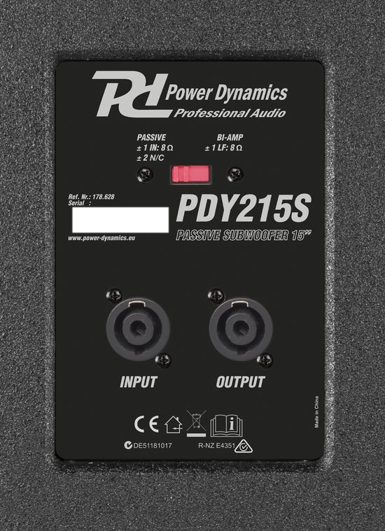 Power Dynamics - PDY215S - Passieve subwoofer - 15 inch - 900 Watt - Power Dynamics
