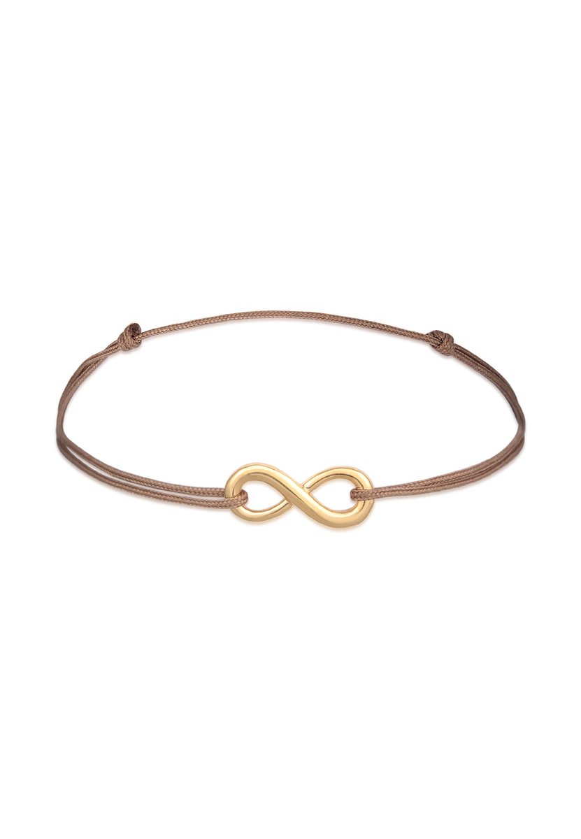 Elli - Armband - dames met infinity symbool groen nylon lint in 925 sterling zilver verguld - Dames