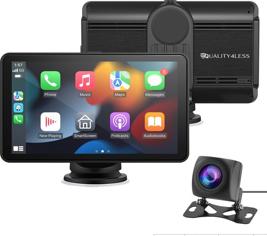 Moniteur à écran tactile de 7 pouces pour Apple Carplayer et Android Auto  Lecteur multimédia stéréo de voiture à deux haut-parleurs intégrés avec