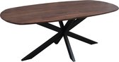 Old Inn - Eettafel Mango walnoot Deens ovaal 200x100cm met spinpoot