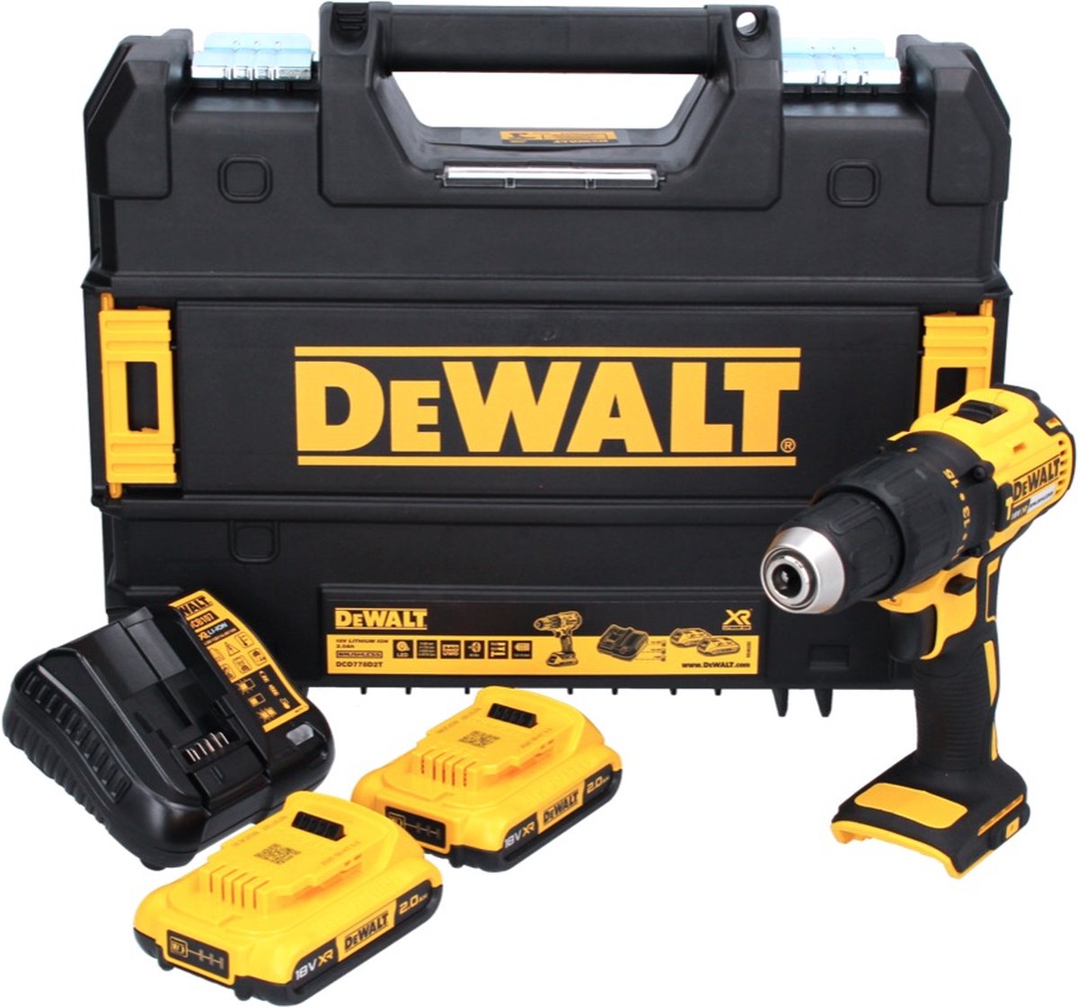 DeWALT DCD778D2T Accu Klop Schroefboormachine 18V XR 2.0Ah XR in