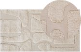DIYADIN - Laagpolig vloerkleed - Beige - 80 x 150 cm - Katoen