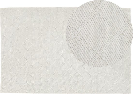 ELLEK - Laagpolig vloerkleed - Wit - 160 x 230 cm - Wol