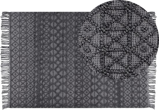 ALUCRA - Modern vloerkleed - Zwart - 160 x 230 cm - Wol