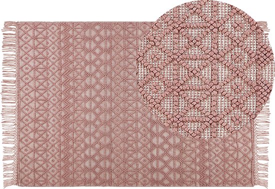 ALUCRA - Modern vloerkleed - Roze - 160 x 230 cm - Wol