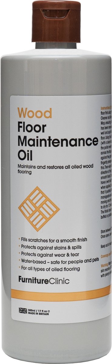 Houten Vloer Onderhouds Olie 500ml (goed voor 50m2) - Furniture Clinic - Geschikt Voor Alle Geoliede Houten Vloeren - Wood Floor Maintenance Oil 500ml