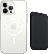 Apple Clear MagSafe Case avec porte-cartes magnétique pour iPhone 12 Pro - Étui de protection iPhone avec portefeuille en cuir Magsafe - Compatible avec iPhone 12 Pro - Zwart