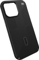 Speck hoesje geschikt voor Apple iPhone 15 Pro Max - Ultieme Bescherming en Grip - Luxe Soft-touch Afwerking - Valbescherming gecertificeerd tot 4 meter - Microban Antibacterieel - Presidio2 Grip lijn - Zwart