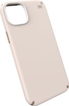 Speck hoesje geschikt voor Apple iPhone 15 Plus - Slank - MagSafe - Ultieme Bescherming - Luxe Soft-touch Afwerking - Valbescherming gecertificeerd tot 4 meter - Microban Antibacterieel - Presidio2 Pro lijn -Beige Geel