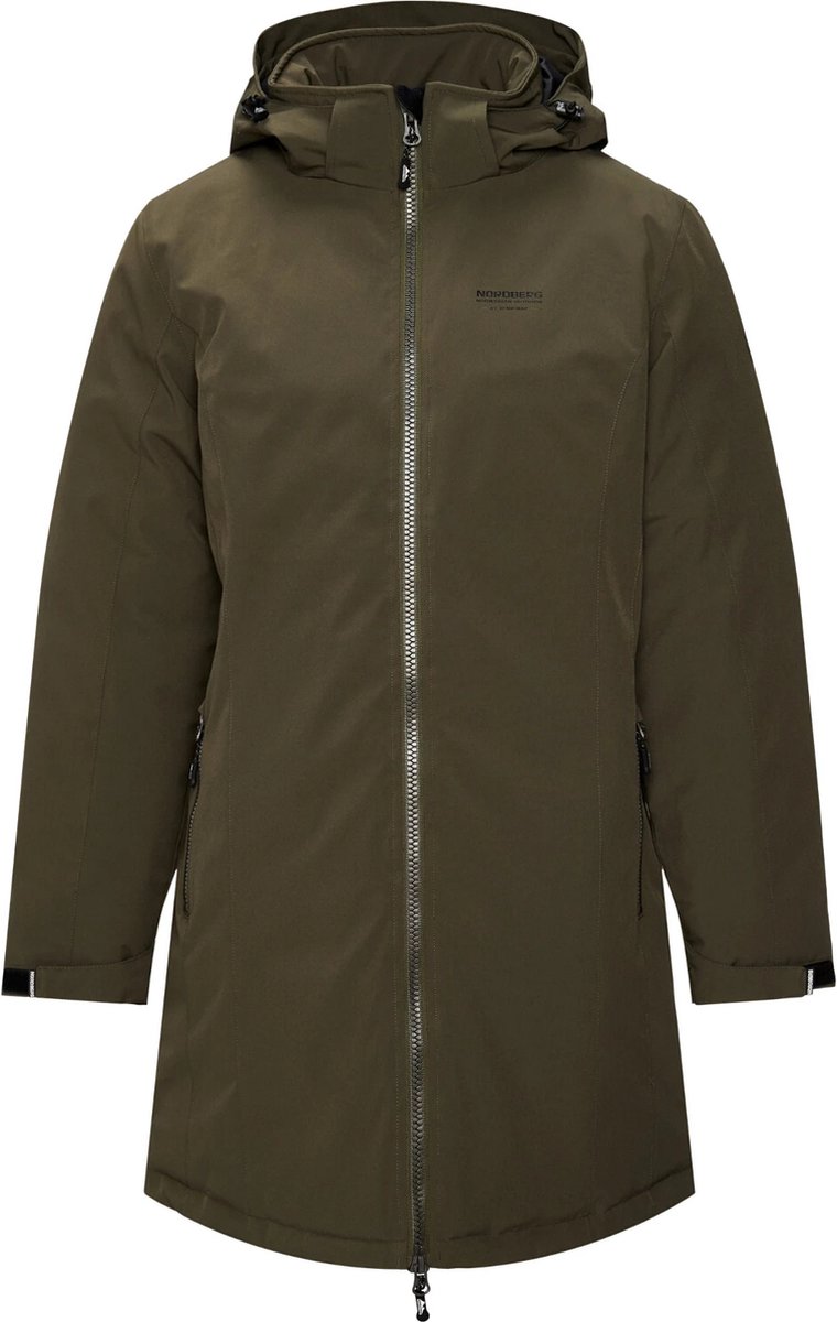 Nordberg Helga Lange Winterjas Dames Army Groen