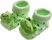 Babysokjes Kikker - 1 paar - 0-6 maanden - anti-slip - jongens - meisjes - katoen - groene sokken