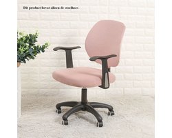 Ralfos Bureaustoelhoes Roze - bureaustoel hoes - Chair cover- Pastel roze - Hoes - Universeel - Voor rugleuning en zitting - Waterafstotende stoelhoes - Stretch - Kantoor en thuisgebruik - Wasmachine bestendig - Cadeau tip